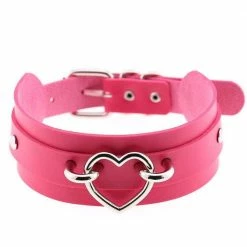 Kinky Cloth Wide Band Heart Collar Collars & Chokers 83 Kinky Cloth Wide Band Heart Collar Collars & Chokers