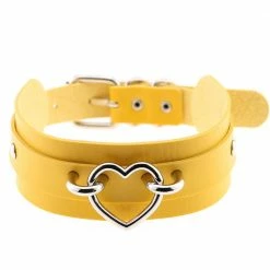 Kinky Cloth Wide Band Heart Collar Collars & Chokers 82 Kinky Cloth Wide Band Heart Collar Collars & Chokers