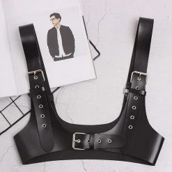 Kinky Cloth Wide PU Leather Strap Buckle Harness