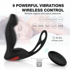 Kinky Cloth Anal Toys LVGX Prostate Massager With Penis Ring And Wireless Remote Control