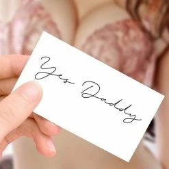 Kinky Cloth Yes Daddy Cursive Temporary Tattoo (10 Pieces)