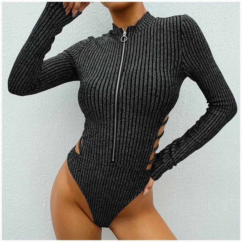 Kinky Cloth Zipper Glitter Bodysuit Raves & Festivals 5 Kinky Cloth Zipper Glitter Bodysuit Raves & Festivals