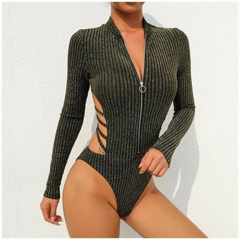 Kinky Cloth Zipper Glitter Bodysuit Raves & Festivals 6 Kinky Cloth Zipper Glitter Bodysuit Raves & Festivals