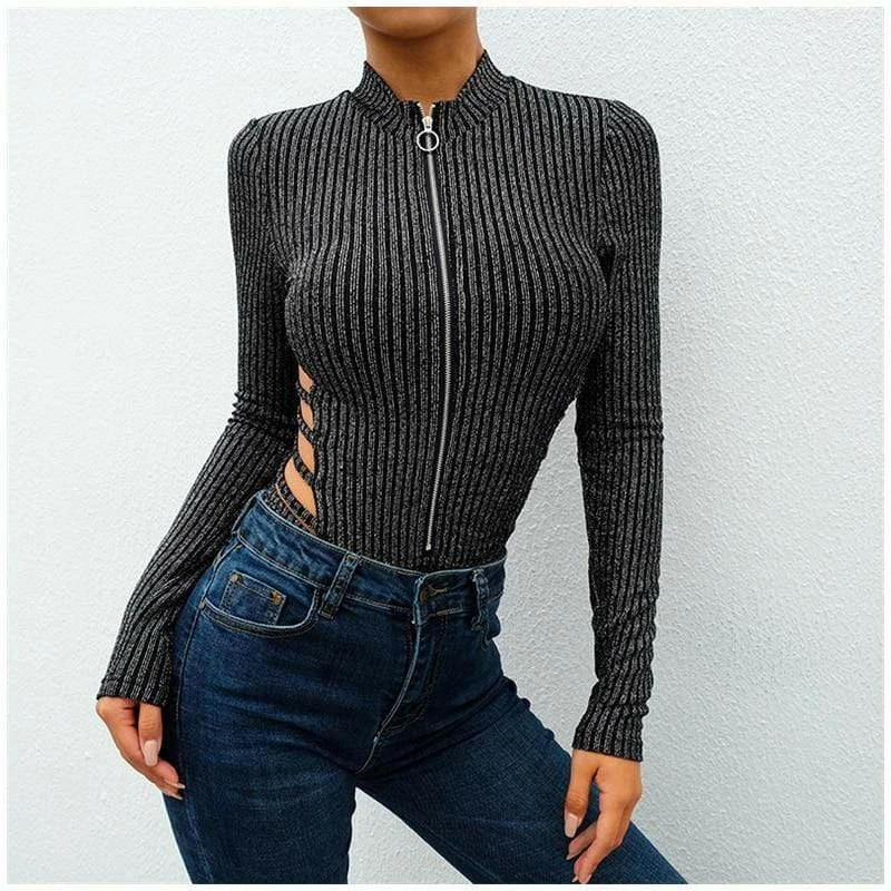 Kinky Cloth Zipper Glitter Bodysuit Raves & Festivals 4 Kinky Cloth Zipper Glitter Bodysuit Raves & Festivals