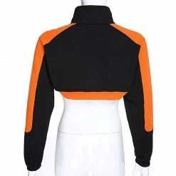 Kinky Cloth Zipper Panelled Smock Crop Top