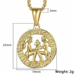 Kinky Cloth Zodiac Sign Gold Pendant Necklace Astrology 31 Kinky Cloth Zodiac Sign Gold Pendant Necklace Astrology