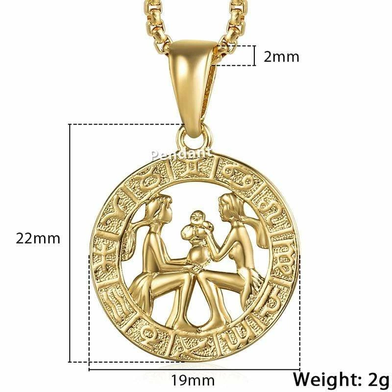 Kinky Cloth Zodiac Sign Gold Pendant Necklace Astrology 10 Kinky Cloth Zodiac Sign Gold Pendant Necklace Astrology