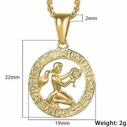 Kinky Cloth Zodiac Sign Gold Pendant Necklace Astrology 33 Kinky Cloth Zodiac Sign Gold Pendant Necklace Astrology