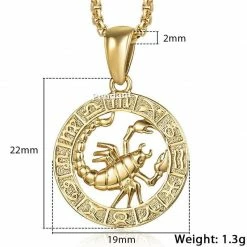 Kinky Cloth Zodiac Sign Gold Pendant Necklace Astrology 35 Kinky Cloth Zodiac Sign Gold Pendant Necklace Astrology