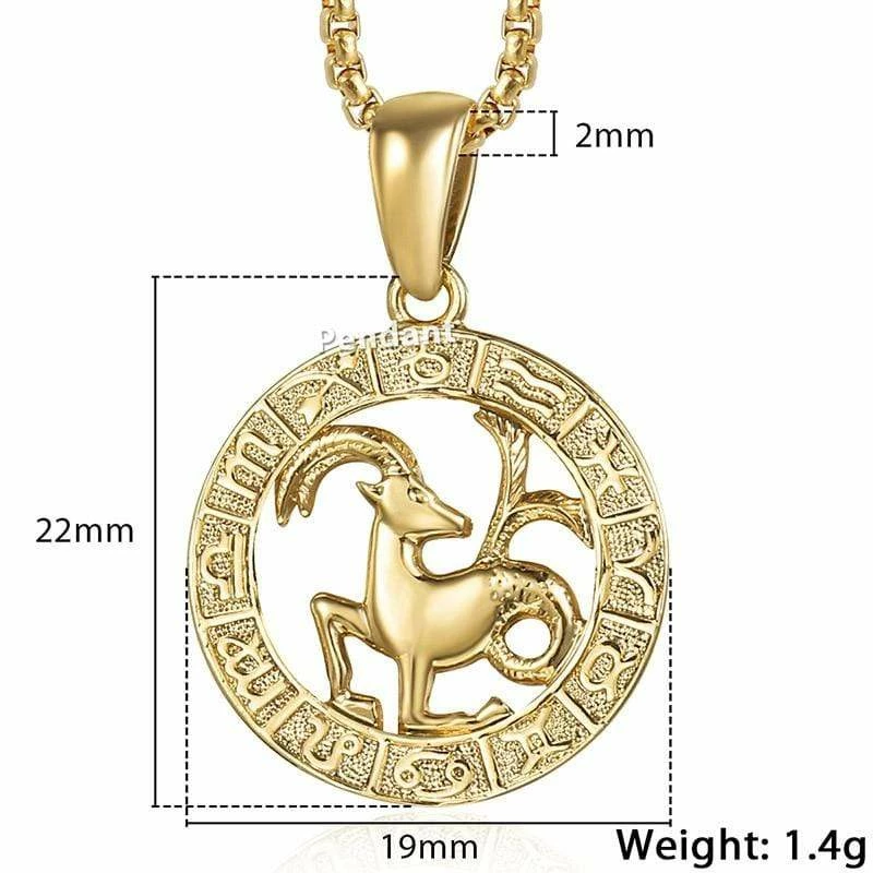 Kinky Cloth Zodiac Sign Gold Pendant Necklace Astrology 16 Kinky Cloth Zodiac Sign Gold Pendant Necklace Astrology