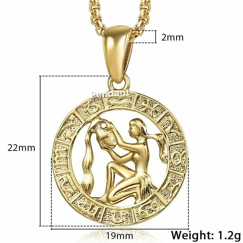 Kinky Cloth Zodiac Sign Gold Pendant Necklace Astrology 17 Kinky Cloth Zodiac Sign Gold Pendant Necklace Astrology