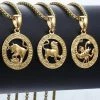 Kinky Cloth Zodiac Sign Gold Pendant Necklace Astrology